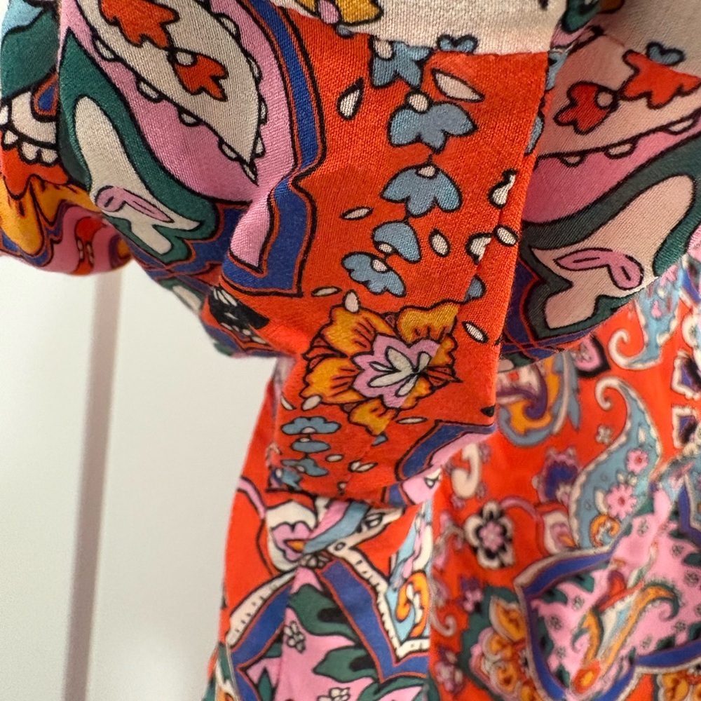 Shoshanna Paisley Floral Peasant Top Size Medium - Picture 7 of 15